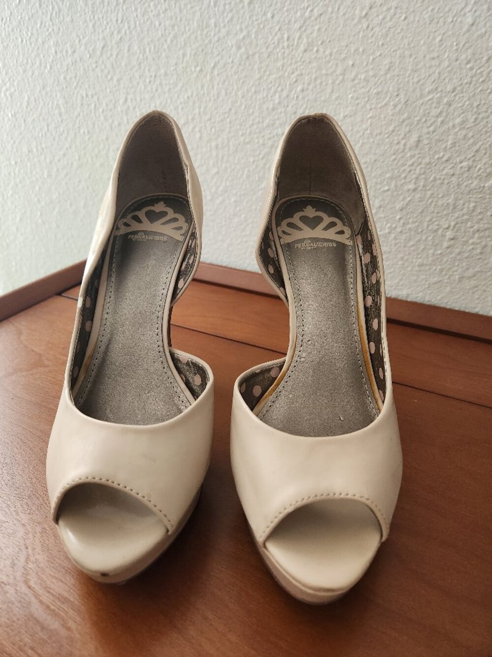 Fergalicious Peep-Toe Platform Stilettos – Size 7.5M
